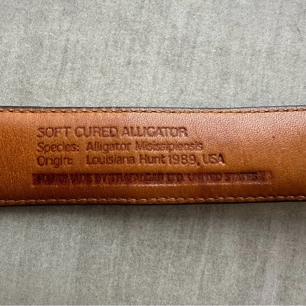 Paul Stuart Genuine Alligator Brown Belt - 36